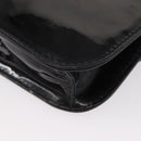 VALENTINO Studs Chain Shoulder Bag Enamel Black Silver Auth bs31222-16