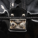 VALENTINO Studs Chain Shoulder Bag Enamel Black Silver Auth bs31222-17