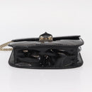 VALENTINO Studs Chain Shoulder Bag Enamel Black Silver Auth bs31222-5