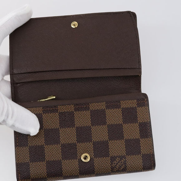 LOUIS VUITTON Monogram Damier Ebene Wallet 3 Set LV Auth bs31237