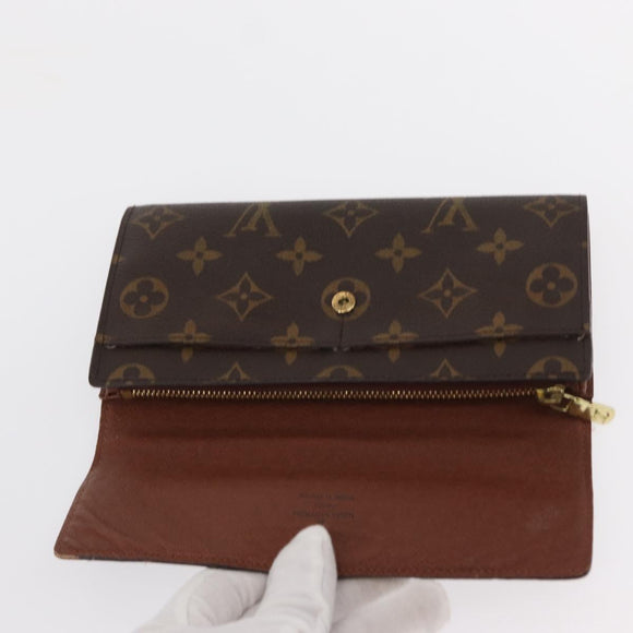 LOUIS VUITTON Pochette Porte Monnaie Credit Long Wallet M61726 LV Auth bs31242
