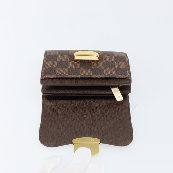 LOUIS VUITTON Damier Ebene Portefeuille Joy Bifold Wallet N60034 LV Auth bs31248