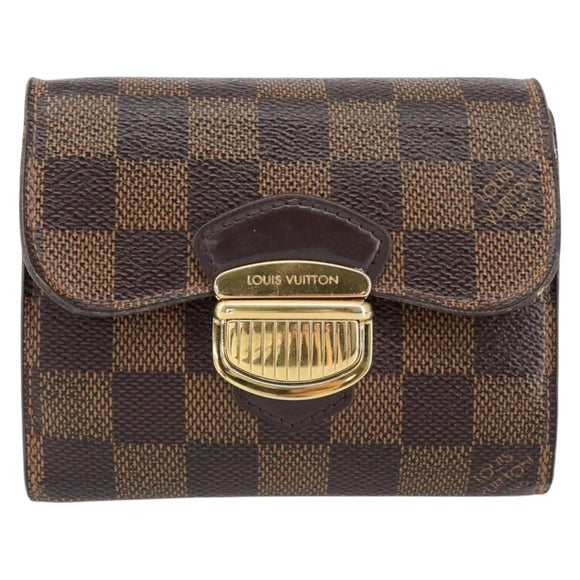 LOUIS VUITTON Damier Ebene Portefeuille Joy Bifold Wallet N60034 LV Auth bs31248