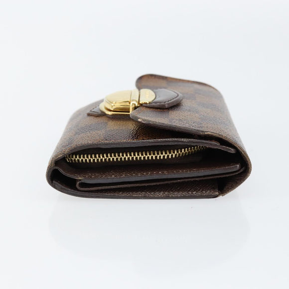 LOUIS VUITTON Damier Ebene Portefeuille Joy Bifold Wallet N60034 LV Auth bs31248