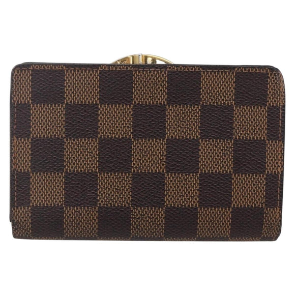 LOUIS VUITTON Damier Ebene Portefeuille Viennois Wallet N61674 LV Auth bs31250