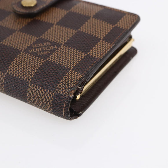 LOUIS VUITTON Damier Ebene Portefeuille Viennois Wallet N61674 LV Auth bs31250