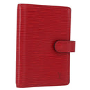 LOUIS VUITTON Taiga Agenda PM Day Planner Cover Red Akajou R2004E Auth bs31254-1