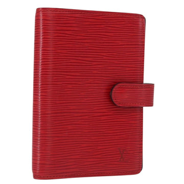 LOUIS VUITTON Taiga Agenda PM Day Planner Cover Red Akajou R2004E Auth bs31254