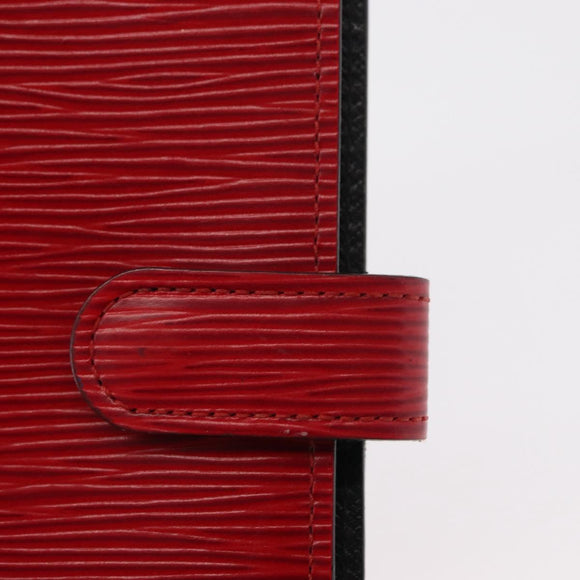 LOUIS VUITTON Taiga Agenda PM Day Planner Cover Red Akajou R2004E Auth bs31254