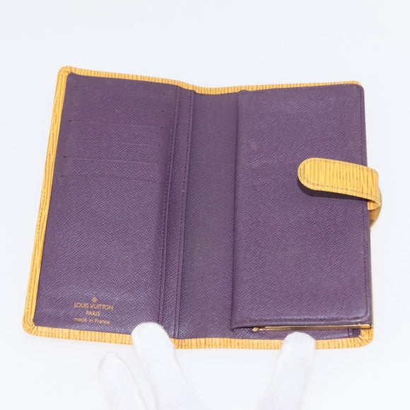LOUIS VUITTON Epi Continental Viennois Long Wallet Yellow M63259 LV Auth bs31255