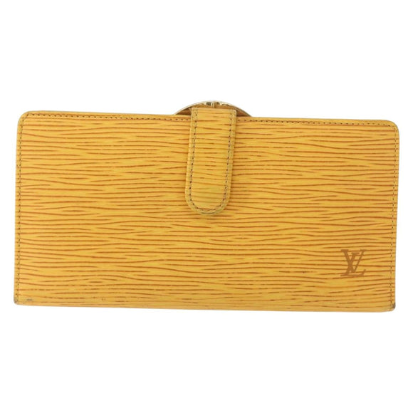 LOUIS VUITTON Epi Continental Viennois Long Wallet Yellow M63259 LV Auth bs31255
