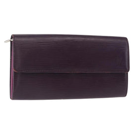 LOUIS VUITTON Epi Portefeiulle Sarah Wallet Purple Cassis M6374K LV Auth bs31256