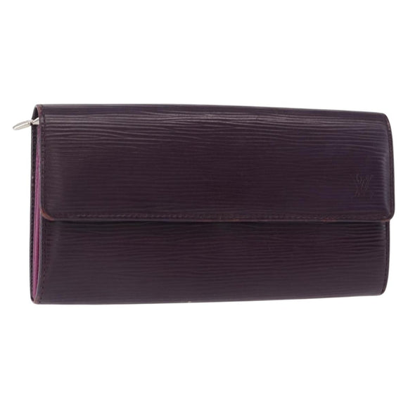 LOUIS VUITTON Epi Portefeiulle Sarah Wallet Purple Cassis M6374K LV Auth bs31256