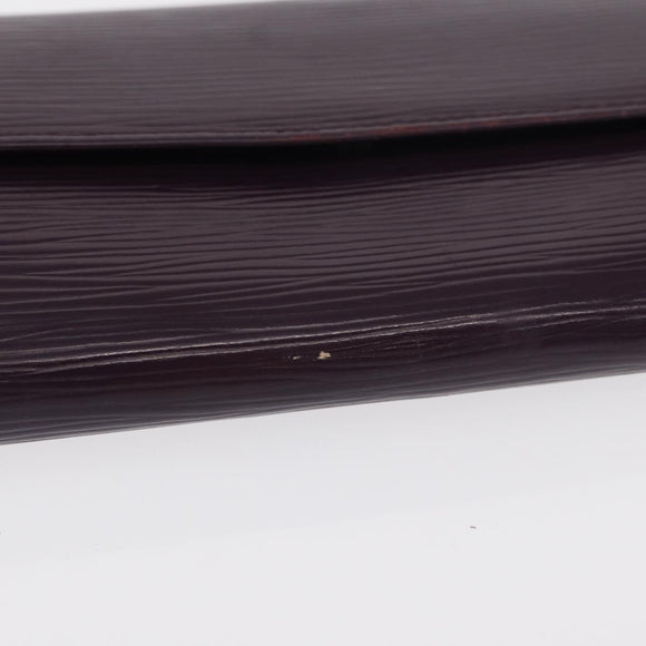 LOUIS VUITTON Epi Portefeiulle Sarah Wallet Purple Cassis M6374K LV Auth bs31256