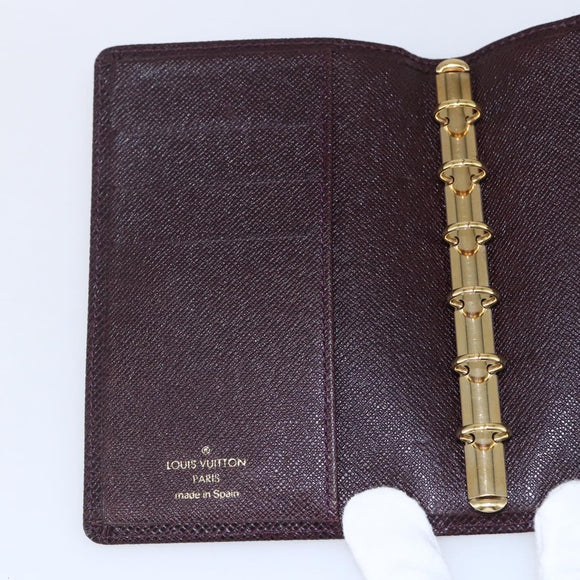 LOUIS VUITTON Taiga Leather Agenda MM Planner Cover Acajou R20416 Auth bs31257