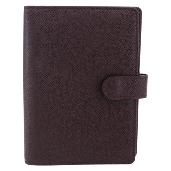 LOUIS VUITTON Taiga Agenda PM Day Planner Cover Acajou R20416 LV Auth bs31257