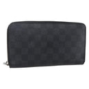 LOUIS VUITTON Damier Graphite Zippy Organizer Long Wallet N63077 LV Auth bs31258-1