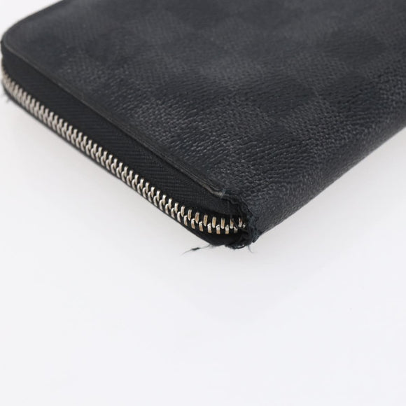 LOUIS VUITTON Damier Graphite Zippy Organizer Long Wallet N63077 LV Auth bs31258