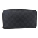 LOUIS VUITTON Damier Graphite Zippy Organizer Long Wallet N63077 LV Auth bs31258-13