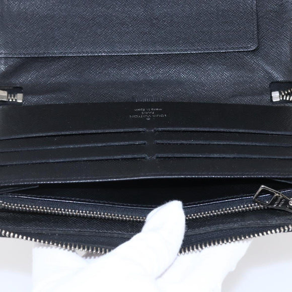LOUIS VUITTON Damier Graphite Zippy Organizer Long Wallet N63077 LV Auth bs31258