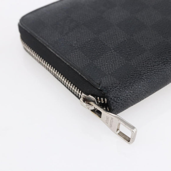 LOUIS VUITTON Damier Graphite Zippy Organizer Long Wallet N63077 LV Auth bs31258