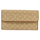 LOUIS VUITTON Monogram Mini Lin Porte Tresor Wallet Beige M92444 LV Auth bs31259-13