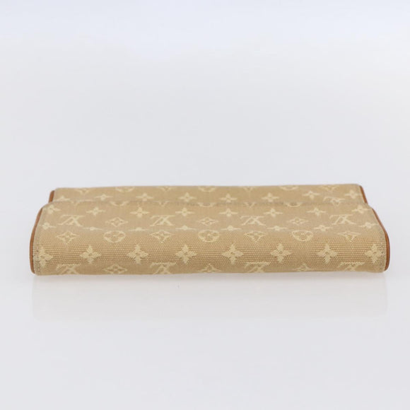 LOUIS VUITTON Monogram Mini Lin Porte Tresor Wallet Beige M92444 LV Auth bs31259