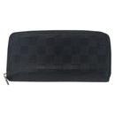 LOUIS VUITTON Damier Infini Zippy Wallet Vertical Black N63549 LV Auth bs31260-13