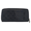LOUIS VUITTON Damier Infini Zippy Wallet Vertical Black N63549 LV Auth bs31260-2
