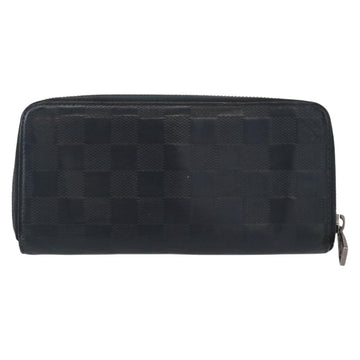 LOUIS VUITTON Damier Infini Zippy Wallet Vertical Black N63549 LV Auth bs31260 - 0