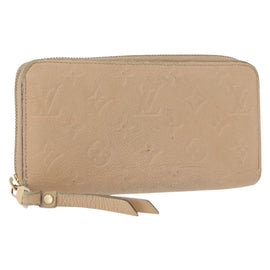 LOUIS VUITTON Monogram Empreinte Zippy Wallet Wallet Beige M61866 Auth bs31261