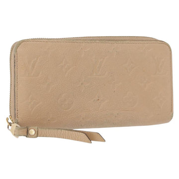 LOUIS VUITTON Monogram Empreinte Zippy Wallet Wallet Beige M61866 Auth bs31261