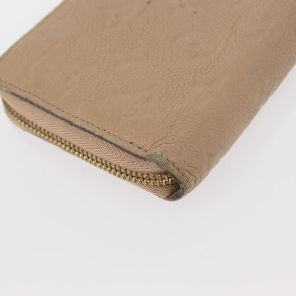 LOUIS VUITTON Monogram Empreinte Zippy Wallet Wallet Beige M61866 Auth bs31261