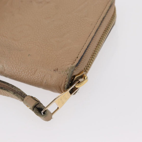 LOUIS VUITTON Monogram Empreinte Zippy Wallet Wallet Beige M61866 Auth bs31261