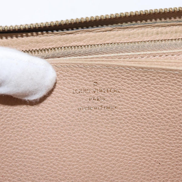 LOUIS VUITTON Monogram Empreinte Zippy Wallet Wallet Beige M61866 Auth bs31261