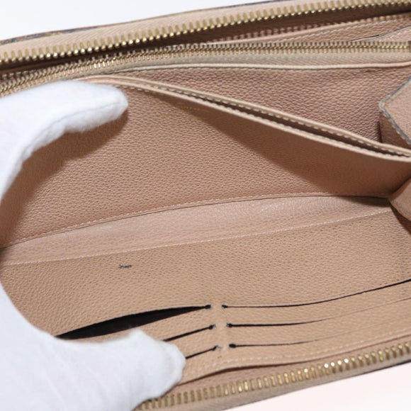 LOUIS VUITTON Monogram Empreinte Zippy Wallet Wallet Beige M61866 Auth bs31261