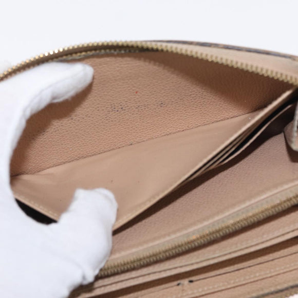 LOUIS VUITTON Monogram Empreinte Zippy Wallet Wallet Beige M61866 Auth bs31261