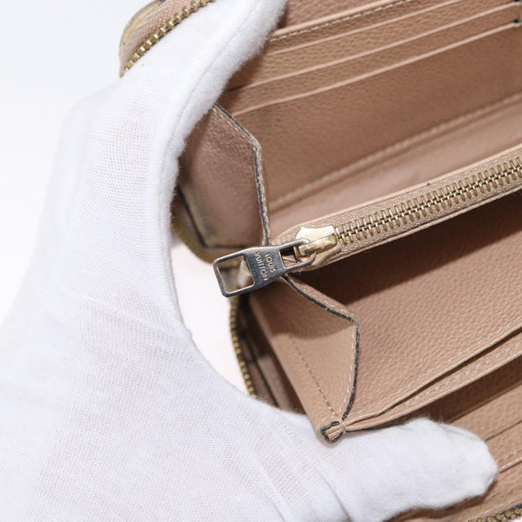 LOUIS VUITTON Monogram Empreinte Zippy Wallet Wallet Beige M61866 Auth bs31261