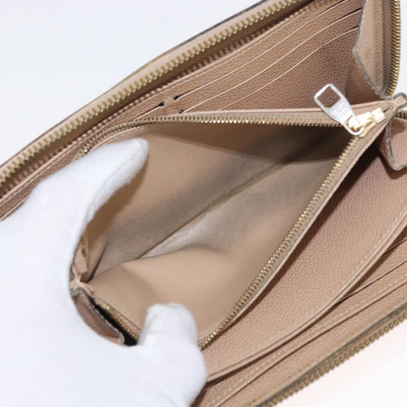 LOUIS VUITTON Monogram Empreinte Zippy Wallet Wallet Beige M61866 Auth bs31261