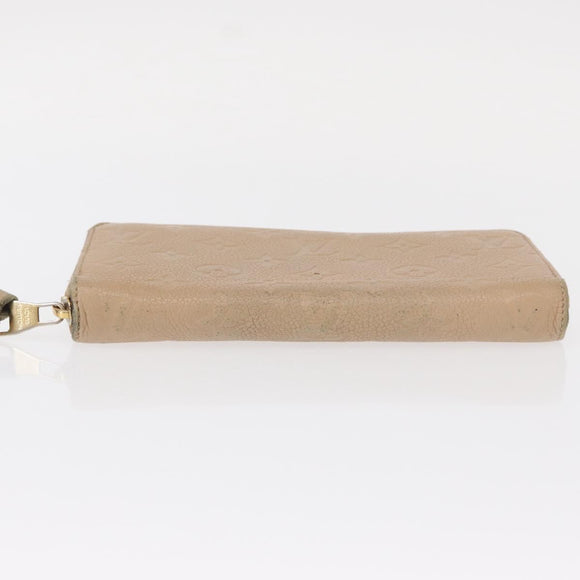 LOUIS VUITTON Monogram Empreinte Zippy Wallet Wallet Beige M61866 Auth bs31261