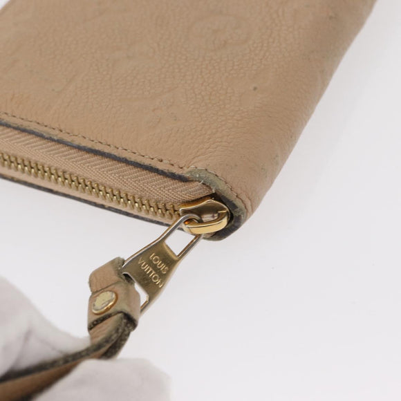 LOUIS VUITTON Monogram Empreinte Zippy Wallet Wallet Beige M61866 Auth bs31261