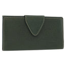 LOEWE Long Wallet Leather Green Auth bs31262-1