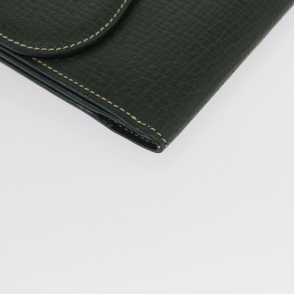 LOEWE Long Wallet Leather Green Auth bs31262
