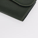 LOEWE Long Wallet Leather Green Auth bs31262-16