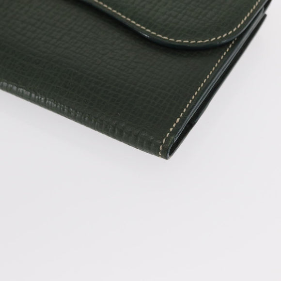 LOEWE Long Wallet Leather Green Auth bs31262