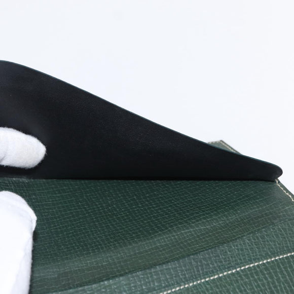 LOEWE Long Wallet Leather Green Auth bs31262