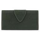 LOEWE Long Wallet Leather Green Auth bs31262-13