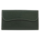 LOEWE Long Wallet Leather Green Auth bs31262-2