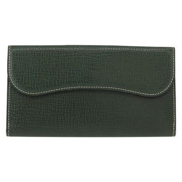LOEWE Long Wallet Leather Green Auth bs31262 - 0