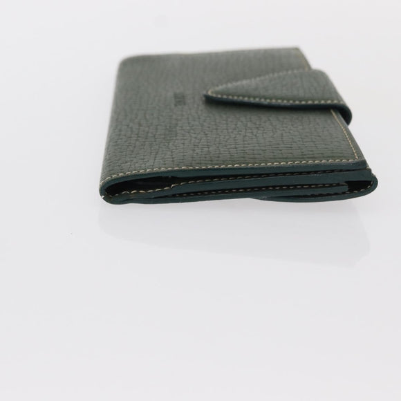LOEWE Long Wallet Leather Green Auth bs31262